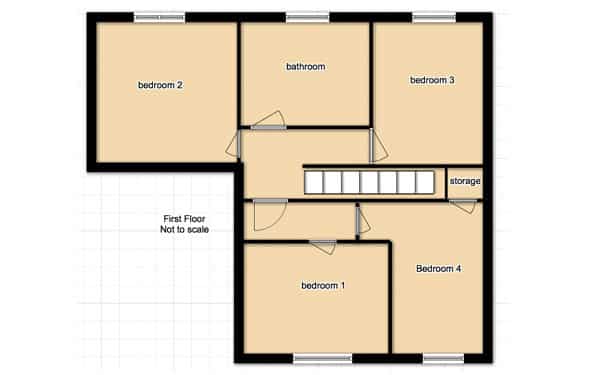 HMO Floor Plan - 1st Floor (pre-development) HMO Floor Plan - 1st Floor (pre-development)