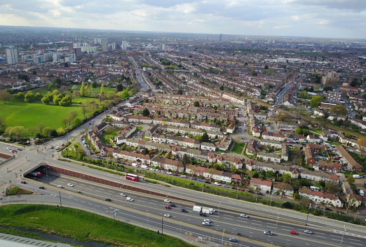 Aerial view of Barking
