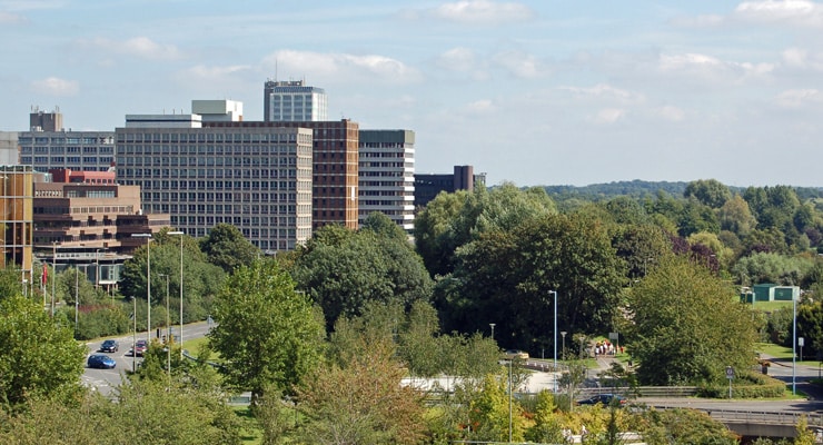 Office blocks in Basingstoke town centre, Hampshire