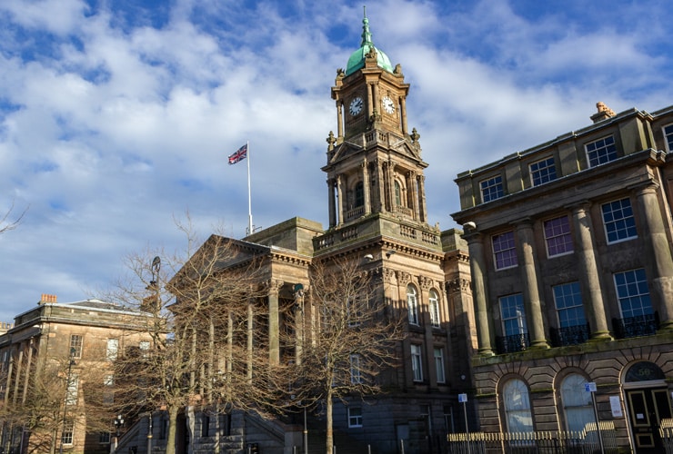 Birkenhead Town Hall, a Grade II listed building