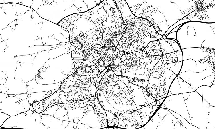Map of Blackburn postcode areas