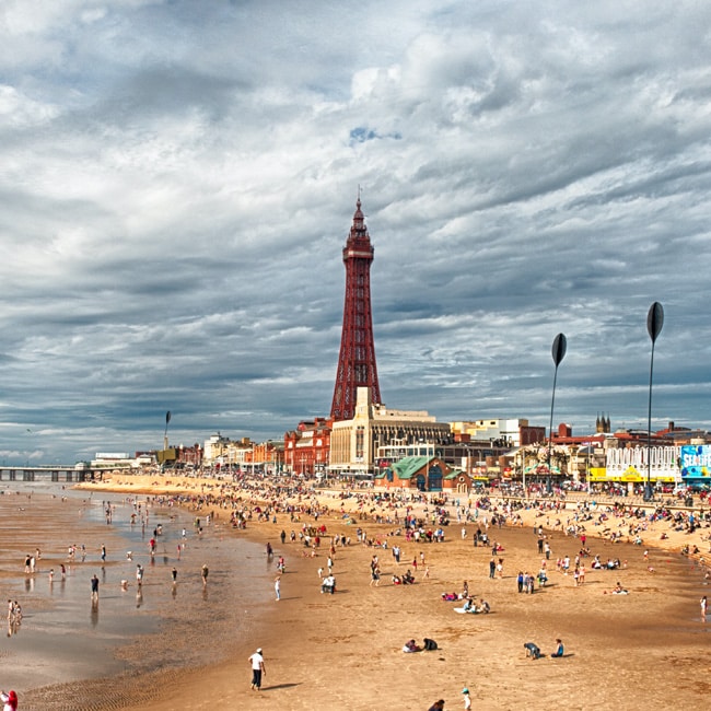 The Golden Mile and beach at Blackpool