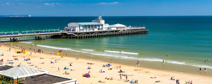 Bournemouth beach on a summer day