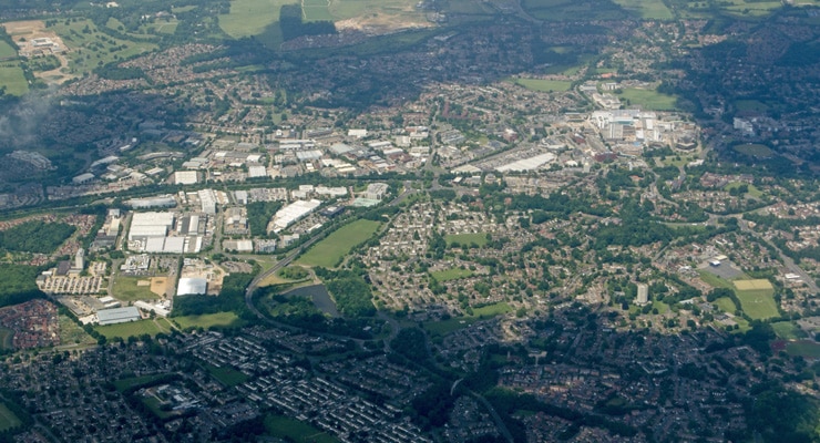 Aerial view of Bracknell