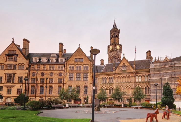 The front of City Hall in Bradford