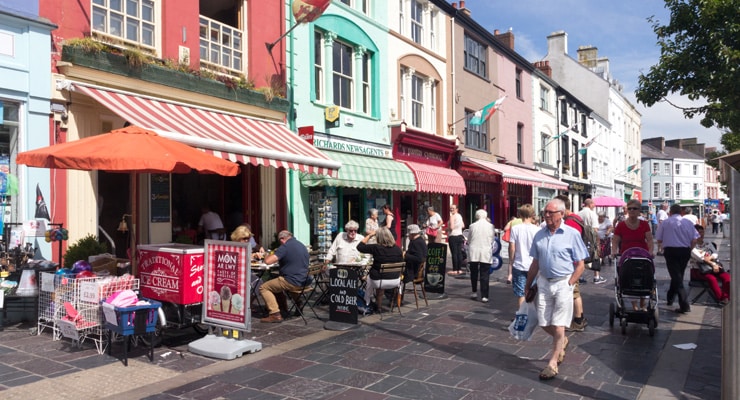 Palace Street in the walled town centre of Caernarfon, Gwynedd