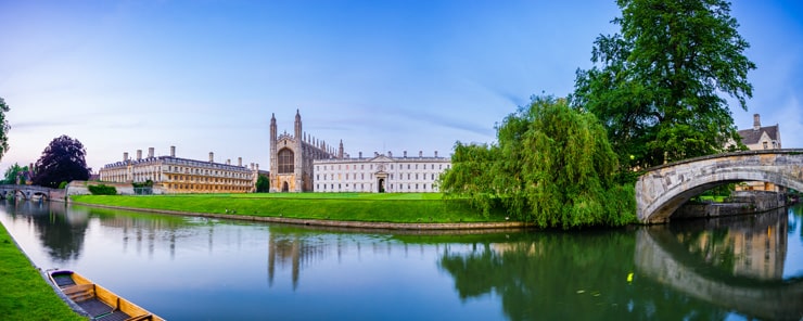 Clare College and King's College in Cambridge