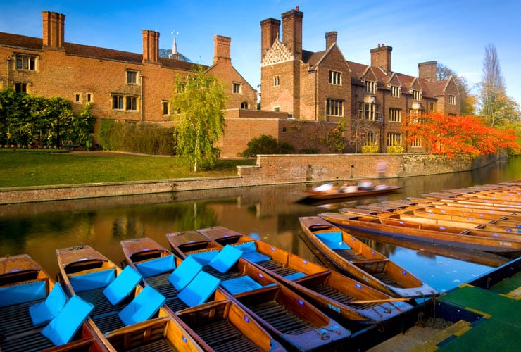 Punts on the River Cam in Cambridge