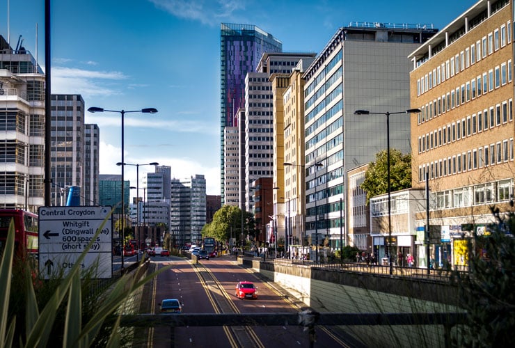 A main road in the London Borough of Croydon