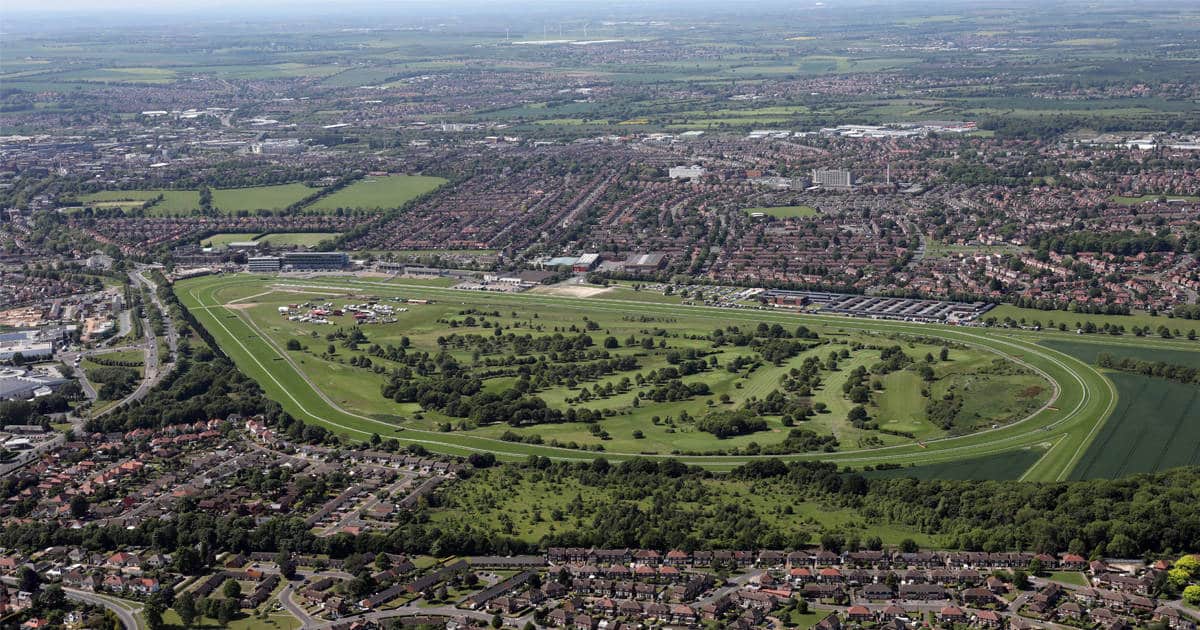 Aerial view of Doncaster Racecourse