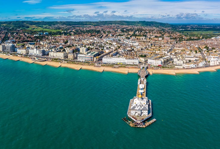 An aerial view of Eastbourne's sea front