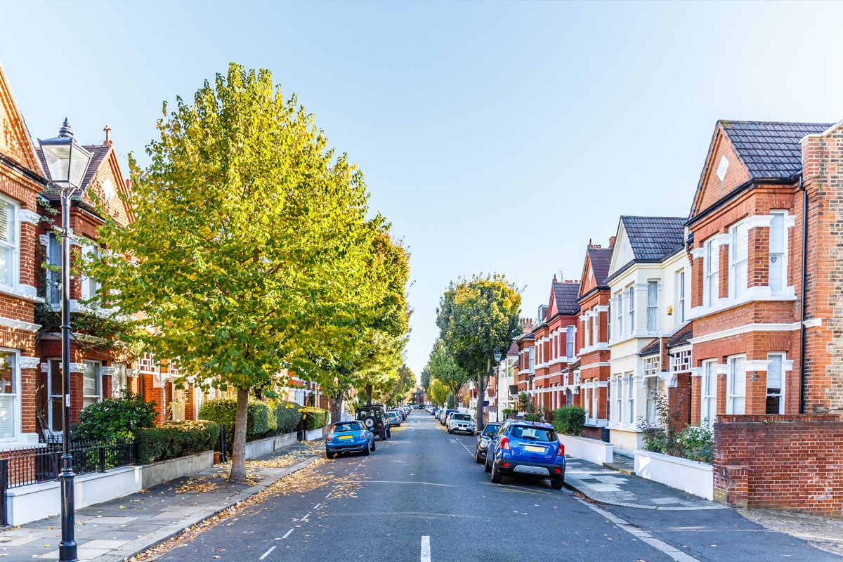 A residential street in Chiswick, Hounslow