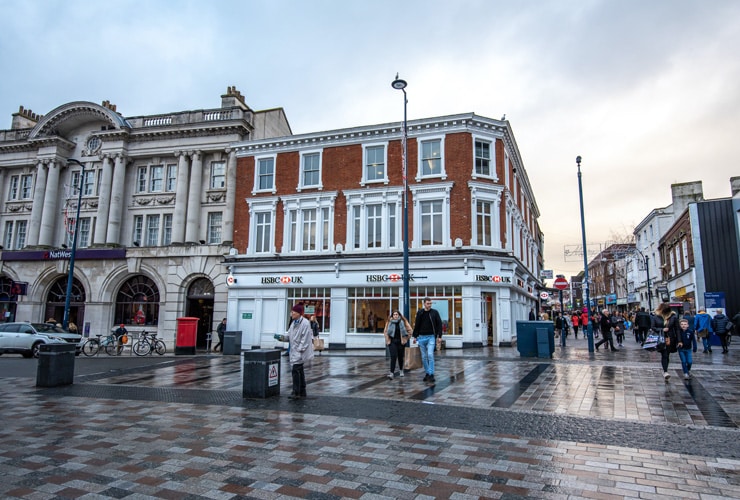 Shoppers in Maidstone town centre
