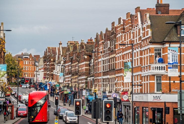 A busy street in Streatham, Lambeth