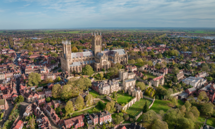 An aerial view over Lincoln