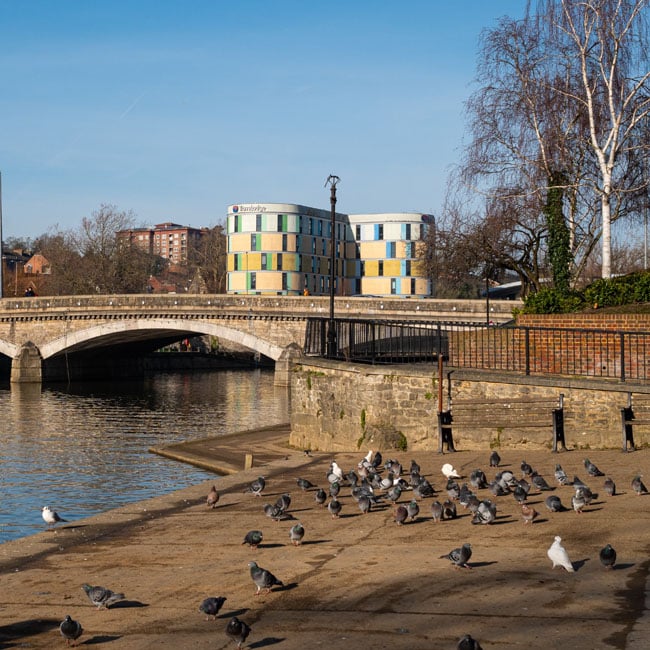The Maidstone gyratory bridge over the River Medway