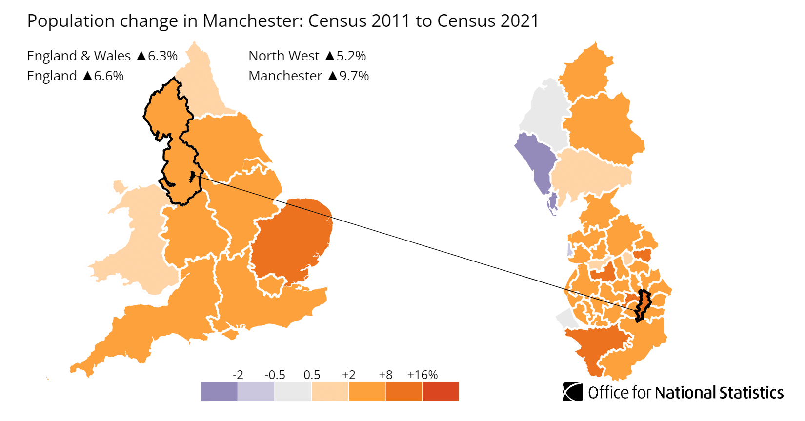 Manchester population growth map