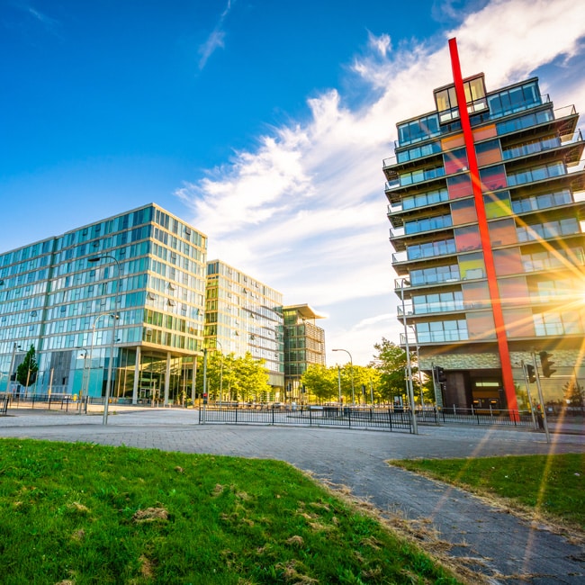 Office buildings in central Milton Keynes