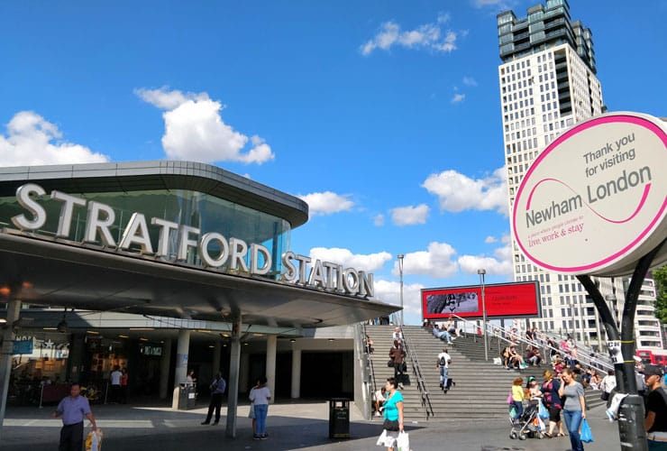 The entrance to Stratford station in Newham