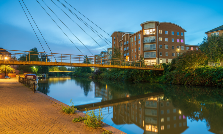 The River Nene and canal in Northampton
