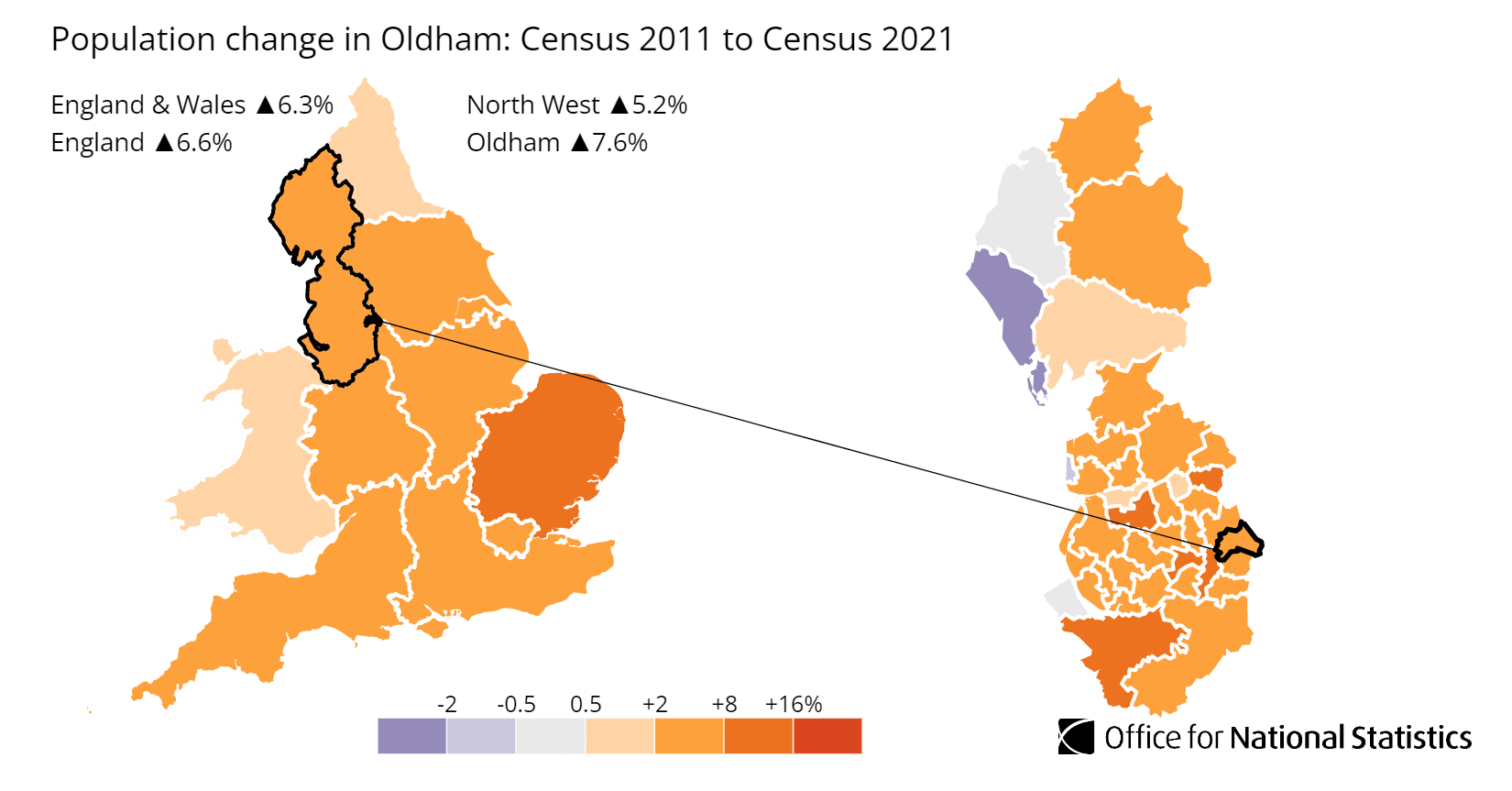 Oldham population growth map