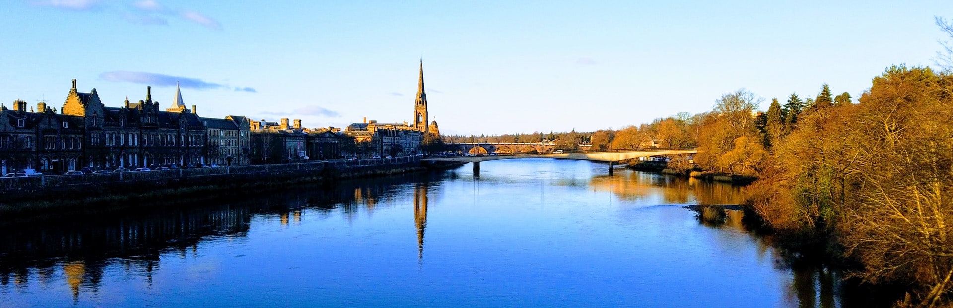 View across the River Tay with Perth in the background