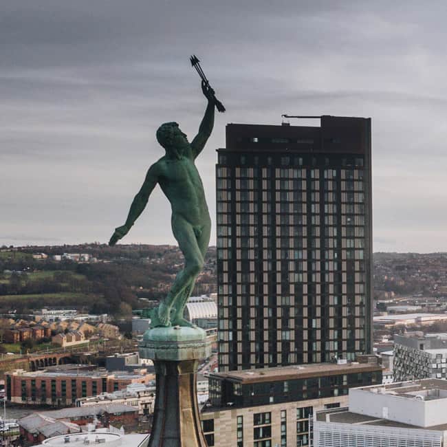 Aerial view of Sheffield