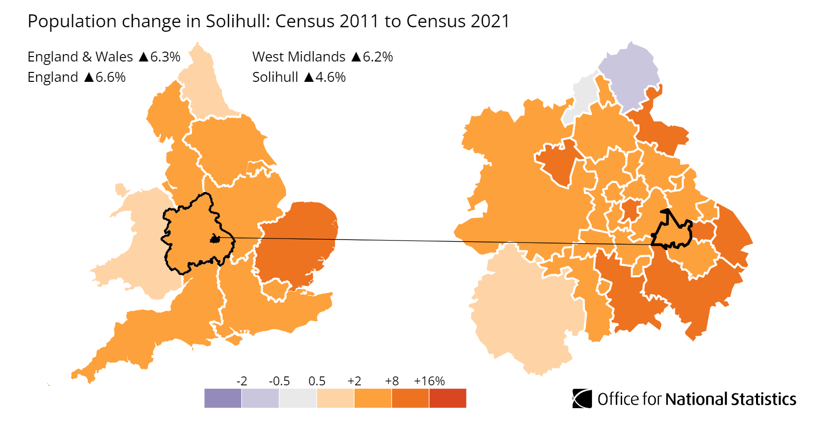 Solihull population growth map