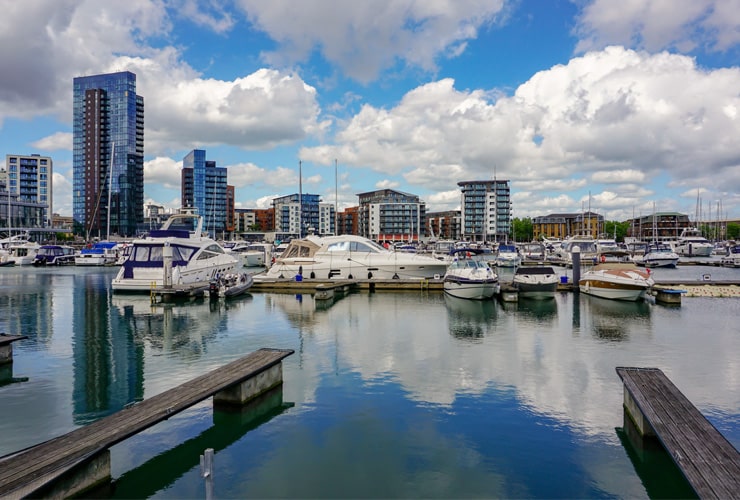 Yacht marina at Ocean Village in Southampton