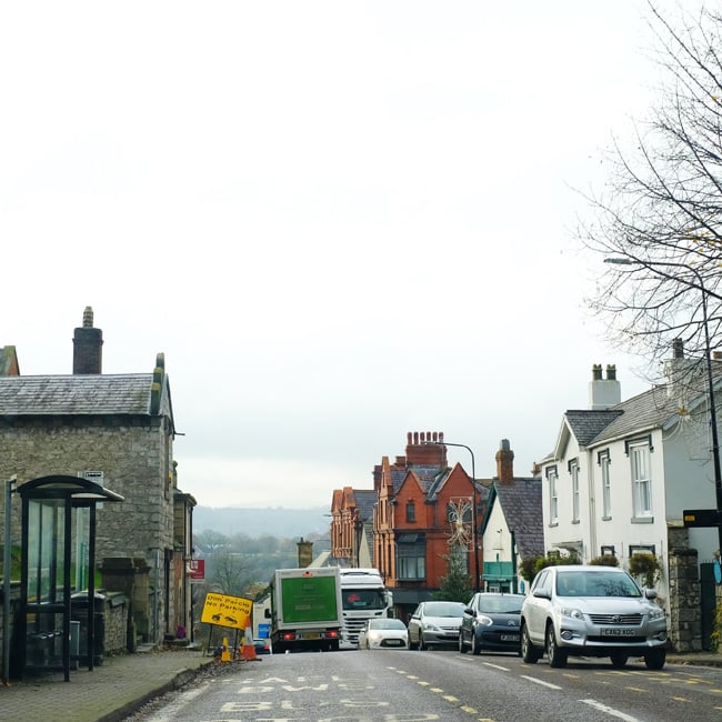 St Asaph High Street in the Vale of Clwyd, North Wales