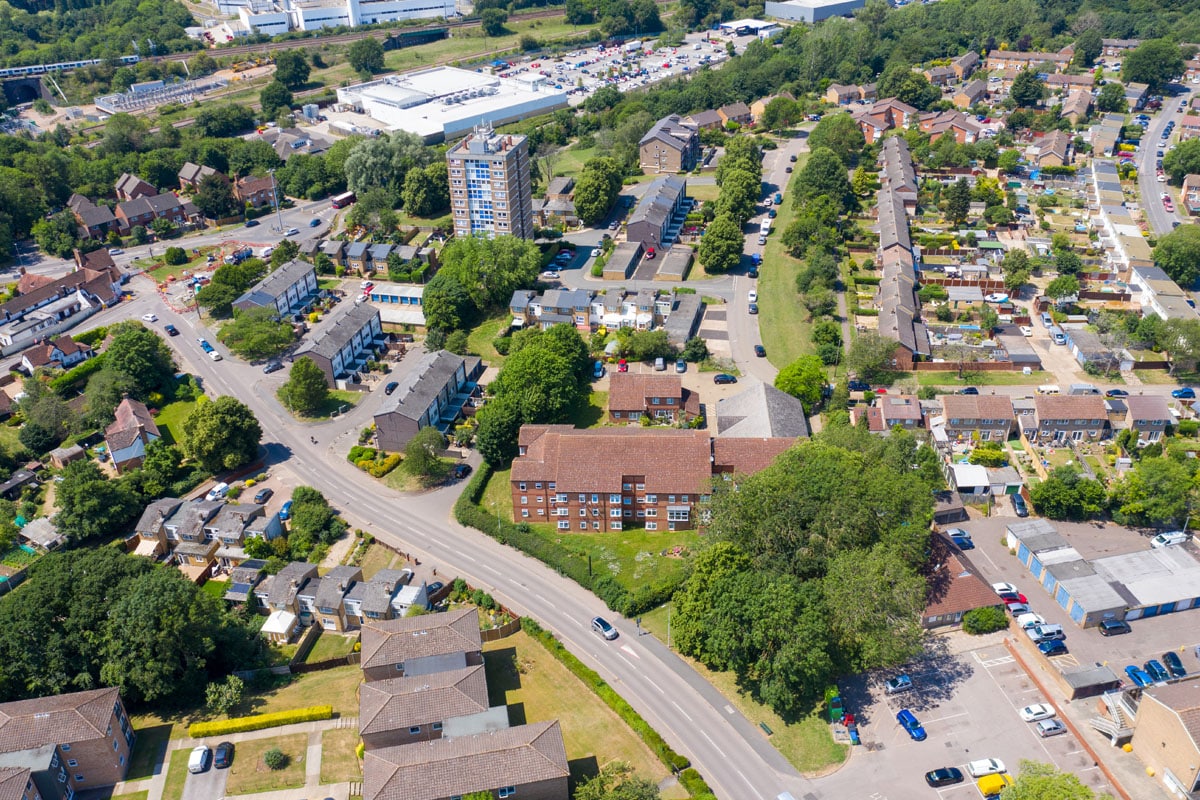 Aerial view of Stevenage