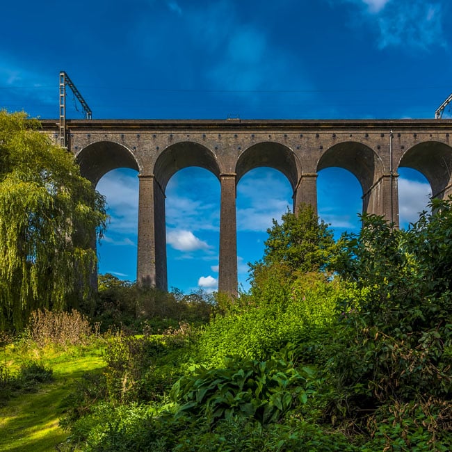 The Digswell Viaduct carrying the East Coast Main Line near Welwyn Garden City
