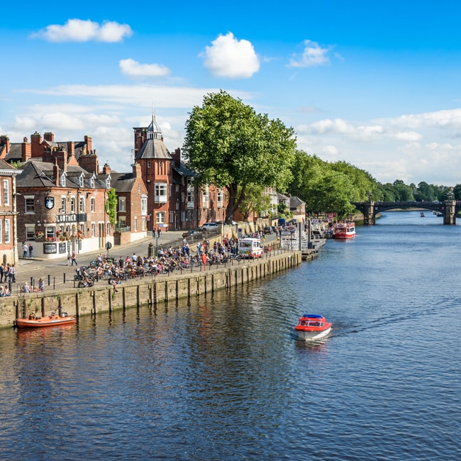 View over the River Ouse in York on a sunny day