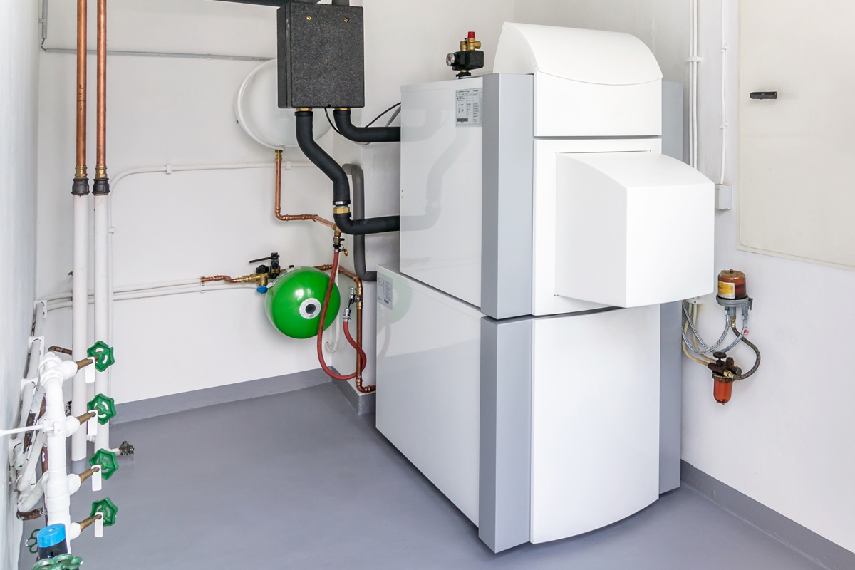 A domestic oil boiler heating system.