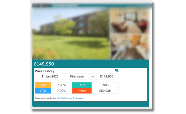 PaTMa Chrome Extension showing in property search results