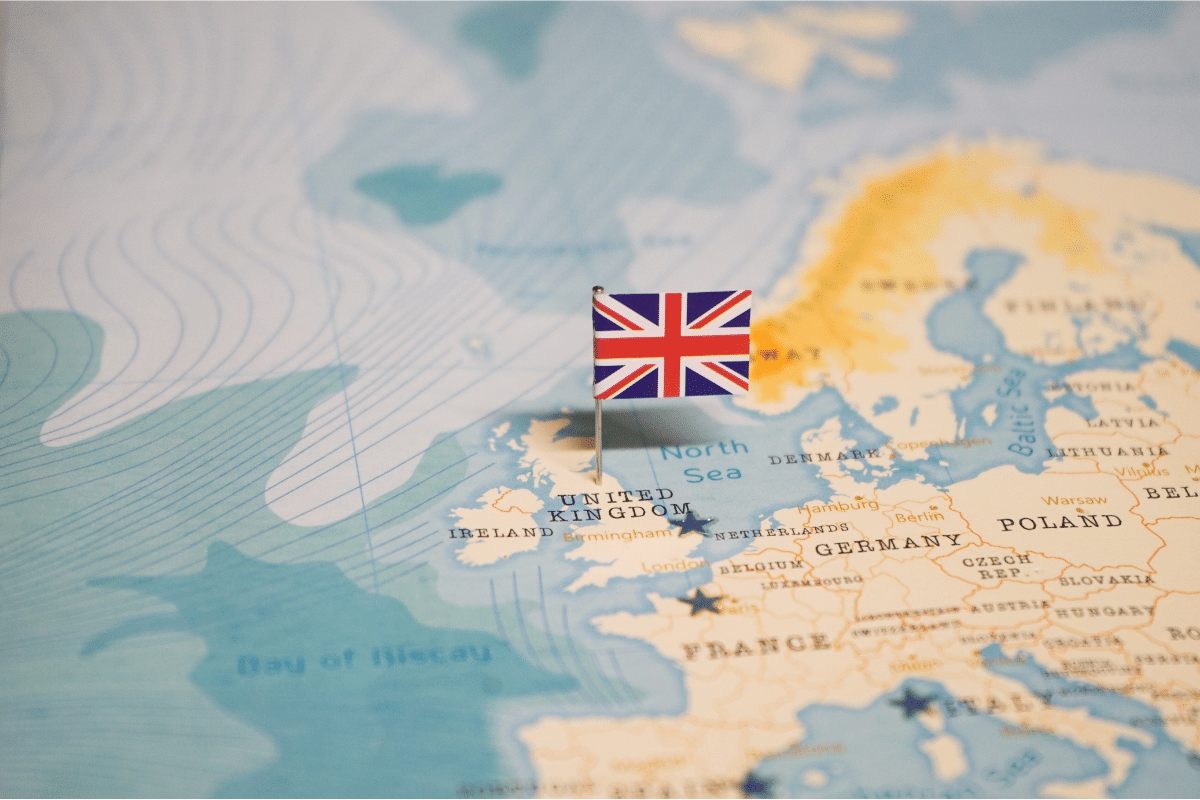 A wide shot map of the UK